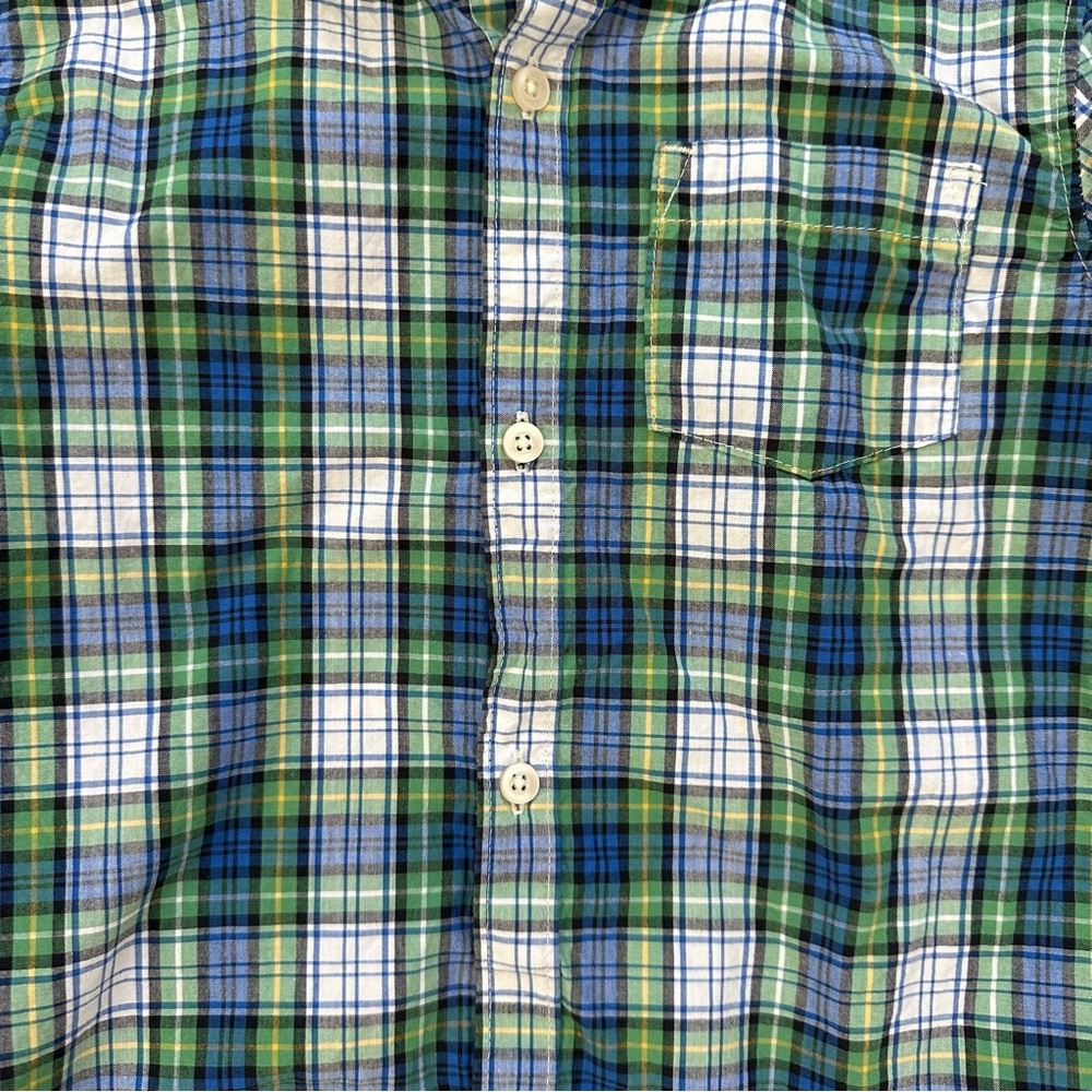 Carter’s Toddler Boys 5T Button Up Long Sleeve Dress Shirt Plaid Blue Green EUC! - Picture 2 of 8